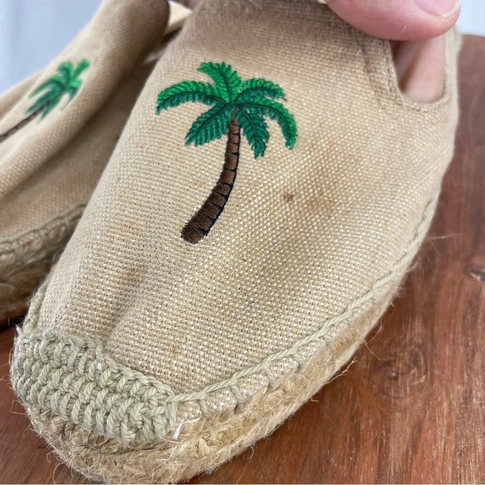 Soludos Palm Tree Espadrilles‎ Smoking Slipper Sz 7 canvas tropical